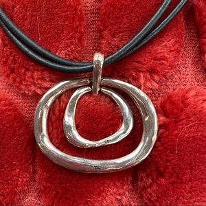 Silver and leather pendant Chico’s